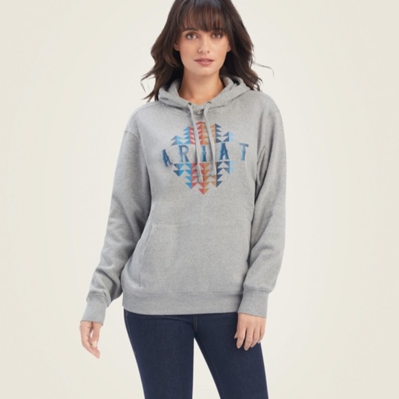 Ariat REAL Beartooth Hoodie Aztec western soft sweatshirt size medium country​ - Picture 6 of 11